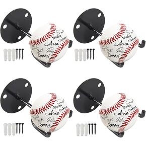 4PCS Baseball Holder, Baseball Bat Wall Mount, Baseball Bat Display Rack, Baseball Bat Holder Display Stand for Baseball Bat, Ball Storage for Wall