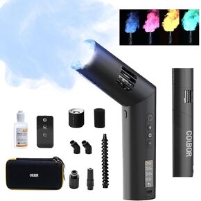 COLBOR CF5 Smoke Fog Machine with a Fan and RGB Lights Effect,Wireless Remote Control for Photography,Outdoor Events,Parties,Stage Effects, Halloween,Disinfection or Weddings