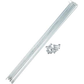 12pcs 14G J Bend Bicycle Galvanized Spokes 296mm 11.65" Cycle Spokes with Brass Nipples Steel Spokes for Mountain Bike MTB Auto Replacement Parts