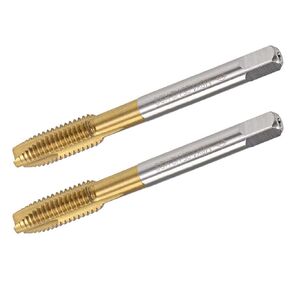 2pcs M8 x 1.25 mm Spiral Point Tap with H2 Tolerance, High Speed Steel Titanium Coated Right Hand Thread Tap for Making New Thread and Repairing Damaged Threads