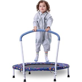 36" Mini Trampoline for Kids, Kids Trampoline with Handle, Indoor Outdoor Use, Kids Trampoline Indoor for Boys Girls Age 3-6