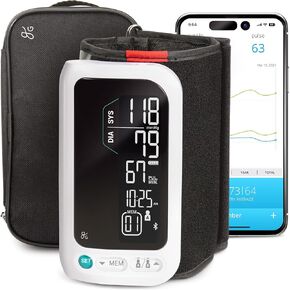 Greater Goods Bluetooth Blood Pressure Monitor with Automatic Upper Arm Cuff, App-Enabled for iOS and Android