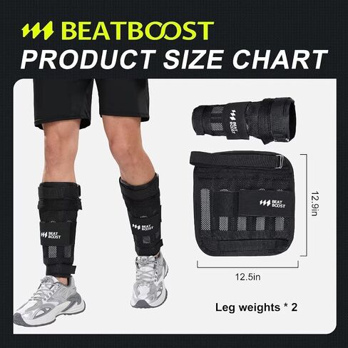 أوزان الكاحل زوج من 20 رطلاً للنساء والرجال مجموعة وزن الساق BeatBoost قابلة للتعديل للمشي والبيلاتس وممارسة التمارين الرياضية والتمارين الرياضية في صالة الألعاب الرياضية in Kuwait