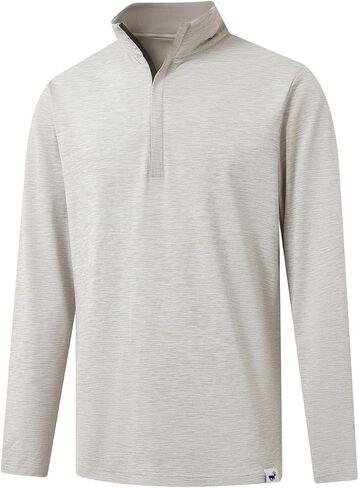 Rouen Quarter Zip Pullover Men Performance Dry Fit Mock Neck Brushed Casual Sports Golf Mens 1/4 Zip Pullover Sweatshirts in Kuwait