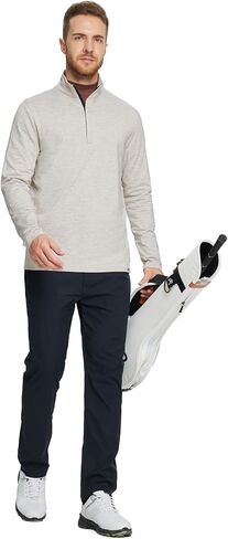 Rouen Quarter Zip Pullover Men Performance Dry Fit Mock Neck Brushed Casual Sports Golf Mens 1/4 Zip Pullover Sweatshirts in Kuwait