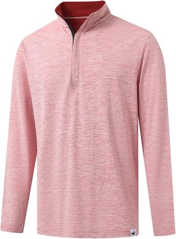 Rouen Quarter Zip Pullover Men Performance Dry Fit Mock Neck Brushed Casual Sports Golf Mens 1/4 Zip Pullover Sweatshirts in Kuwait