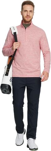 Rouen Quarter Zip Pullover Men Performance Dry Fit Mock Neck Brushed Casual Sports Golf Mens 1/4 Zip Pullover Sweatshirts in Kuwait