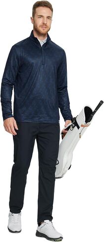 Rouen Quarter Zip Pullover Men Performance Dry Fit Mock Neck Brushed Casual Sports Golf Mens 1/4 Zip Pullover Sweatshirts in Kuwait