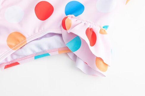 LIZENS Girls One Piece Swimwear Polka Dots 2-12Years Ruffle Trim Bow Beach Bathing Suit for Kids Swimsuit Flounce in Saudi Arabia