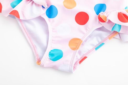 LIZENS Girls One Piece Swimwear Polka Dots 2-12Years Ruffle Trim Bow Beach Bathing Suit for Kids Swimsuit Flounce in Saudi Arabia