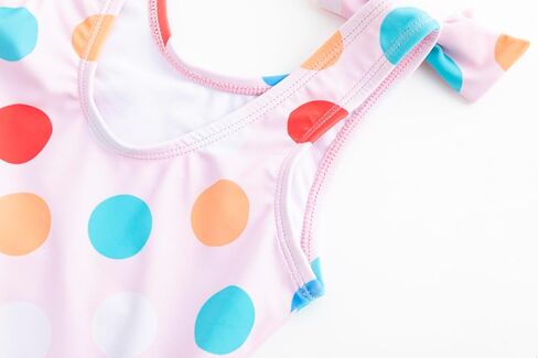 LIZENS Girls One Piece Swimwear Polka Dots 2-12Years Ruffle Trim Bow Beach Bathing Suit for Kids Swimsuit Flounce in Saudi Arabia
