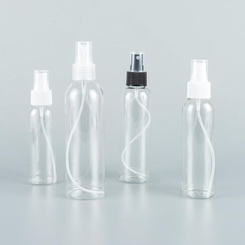 Transparent Small Spray Bottle for Cleaning Solutions, Essential Oils and Liquid Reusable Portable Clear Fine Mist Plastic Bottles Lab Bottles and Jars in Saudi Arabia