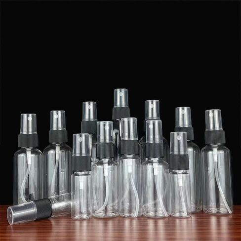 Transparent Small Spray Bottle for Cleaning Solutions, Essential Oils and Liquid Reusable Portable Clear Fine Mist Plastic Bottles Lab Bottles and Jars in Saudi Arabia