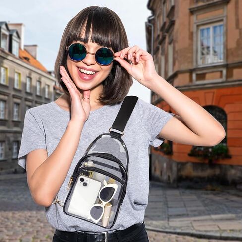 Clear Bag Stadium Approved Crossbody Sling Bag Fanny Pack Backpack Purse for Women Men for Sport Events in Saudi Arabia