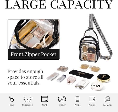 Clear Bag Stadium Approved Crossbody Sling Bag Fanny Pack Backpack Purse for Women Men for Sport Events in Saudi Arabia