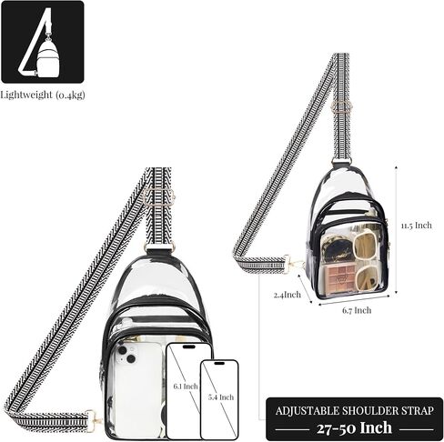 Clear Bag Stadium Approved Crossbody Sling Bag Fanny Pack Backpack Purse for Women Men for Sport Events in Saudi Arabia