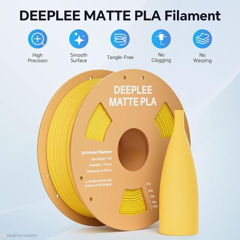 Matte PLA Filament 1.75mm, 3D Printer Filament Dimensional Accuracy +/- 0.02mm, No Clogging, Higher Toughness, Cardboard Spool 3D Filament, 1kg Black in Saudi Arabia