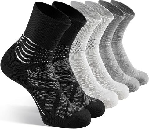 IRAMY Compression Ankle Support Crew Socks Men Women Coolmax Wicking Plantar Fasciitis Relief Running Hiking Socks 3 Pairs in Saudi Arabia