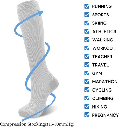 Tphon Compression Socks for Women Men Circulation (4 Pairs), Best Support for Athletic Running Cycling Travel Pregnancy in Saudi Arabia