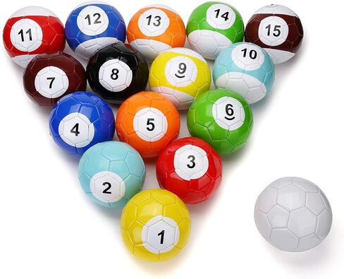 16 قطعة من كرات السنوكر طاولة كرة القدم لعبة كرة الشارع بلياردو ضخمة لكرة القدم لعبة كرة حمام السباحة الرياضية القابلة للنفخ (7.09 بوصة) in Kuwait