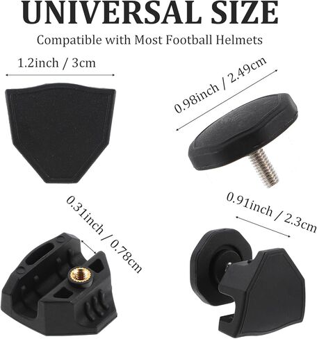زوجان من مشابك خوذة كرة القدم، براغي الإبهام لخوذة كرة القدم متوافقة مع براغي الإبهام Riddell Speedflex Chinstrap، ملحقات مثبتات خوذة كرة القدم لقناع أوكلي للإصلاح السريع in Kuwait