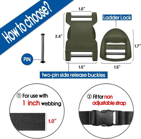Field Repair Buckles for Straps 1Inch, Quick Side Release Adjustable Buckle for Straps 1 inch 4pc Quick Release Buckles(4PC) in Saudi Arabia