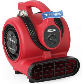 ALORAIR (2024 New) 600 CFM Air Mover Blower Fan for Industrial, Workshop, and Home Use - 3 Speeds, 5 Adjustable Angles and Daisy Chain - Ideal for Water Damage Restoration and Plumbing - GF600A Red