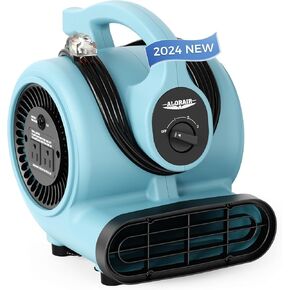 ALORAIR (2024 New) 600 CFM Air Mover Blower Fan for Industrial, Workshop, and Home Use - 3 Speeds, 5 Adjustable Angles and Daisy Chain - Ideal for Water Damage Restoration and Plumbing - GF600A Blue
