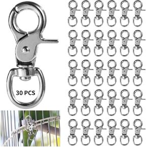 OMISTAR 30 PCS Trigger Snap Hooks, Heavy Duty Spring Buckle Metal Swivel Clips Snaps Hook for Pet Cages, Key Chains Swivel Clip Hooks Cage Lock