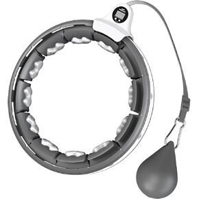 Smart Weighted Fitness Hoop,Fit Hoops for Adults Weight Loss,16 Detachable Knots,Plus Size,with Data Display,23-43 Inches Waist Great for Women and Beginners Fitness