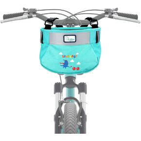 Kids Bicycle Basket - Fun Dinosaur & Crocodile Designs, Front Handlebar Bag for Boys & Girls, Ideal for Bikes & Scooters, Pink, Navy Blue, Purple, Blue, Green