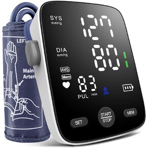 Blood Pressure Monitor for Home Use: AILE Blood Pressure Machine with Large LED Backlit Screen- Large Blood Pressure Cuff Arm BP Monitor Easy to Use