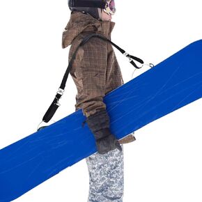 Ski Bag Shoulder Strap, Portable Clipstick Ski Wrap Boot Carrying Roller Strap Adjustable Skate Leash Strap Cushioned Shoulder Back Band Snowboard Carrier Straps for Man Woman