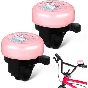 Toddmomy Bike Bell for Kids, 2pcs Toddler Bicycle Bells Unicorn Bike Bells Metal Scooter Bells Pink Cartoon Bicycle Bell for Kids Girls Boys Bike Accessory