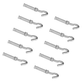Concrete Wall Hooks, Concrete Wall Hangers, 10Pcs Concrete Wall Anchors Stainless Steel Heavy Duty Concrete Hook Open Cup Hook Expansion Bolts for Cement, Bricks(M8)