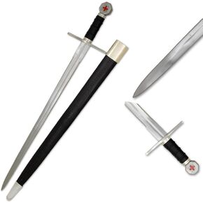 Medieval Warrior Crusader Holy Cross Knights Templar Real Long Sword Comes with Scabbard