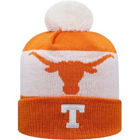 Top of the World NCAA Team Color-Gametime-Cuffed Knit Skully Beanie Hat-Texas-One Size Fits Most