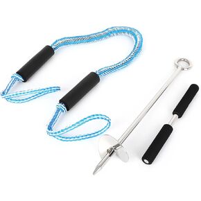 SCITOO 18" Boat Sand Anchor Kit Shallow Water For Jet Ski,PWC,Floats,Pontoon,Kayak,Canoe Accessories for Beach and Sandbar 316 Stainless Steel w/Handle Comes with Rope