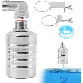 Float Valve, Upgraded Leakproof 1/2" Water Float Valve for Water Tank, 304 Stainless Steel Automatic Water Level Control Float Valve for Water Tank, Pool, Livestock Troughs