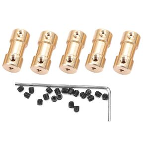 Coupler Connector, 5 Pcs/Set DIY Motor Copper Coupler, Transfer Joint Adapter, Sleeve Coupler Connector, for Workshop Accessories Workshop(2.3mm to 4mm)