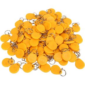 100 Pcs Door Lock Key Fobs 125KHz Read Only Smart Contactless Proximity Smart ID Card Access Control Tag (Yellow)