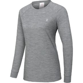 Little Donkey Andy Women's Wool Base Layer,Lightweight Thermal Underwear Tops Winter Long Sleeve Shirts, Quick Dry Wicking