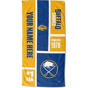 Northwest NHL Buffalo Sabres Personalized Beach Towel, 30" x 60", Colorblock