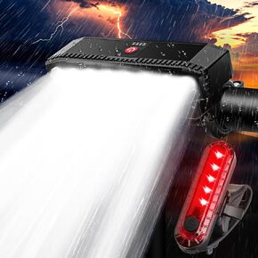 أضواء الدراجة 9500 لومن أضواء الدراجة فائقة السطوع لركوب الليل 8LED 20 SMD ضوء الدراجة وقت التشغيل 36+ ساعة مصباح أمامي للدراجة مقاوم للماء USB قابل لإعادة الشحن أضواء الدراجة الأمامية والخلفية in Kuwait
