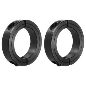 MECCANIXITY Shaft Collar 2" Bore Double Split Carbon Steel Clamping Collar Shaft Collars with Set Screw Black 2 Pack