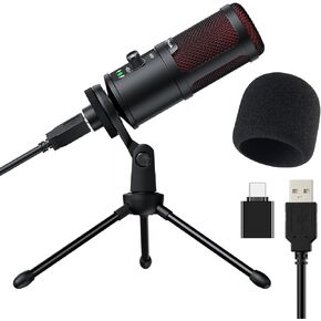 OTHA USB Microphone, Gaming Condenser Microphone, PC Mic for Podcasts Videos with Tripod Stand, Professional Microphone 192kHz/24Bit Plug & Play for Podcast, Streaming, Studio