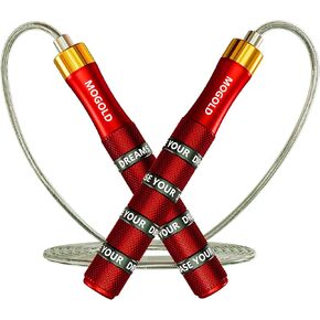 Jump Rope for Men Women Kids,Premium Quality Jumprope with Dual Ball Bearing - 360 Degree Spin -Skipping rope with 4mm thick 10ft long PVC Steel wire rope cable for Fitness,Workout,Crossfit & Home Exercises