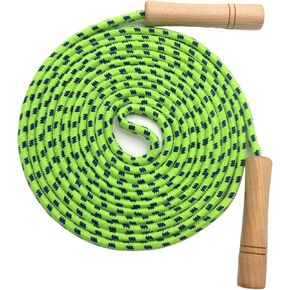 16 FT Double Dutch Jump Rope for Kids, Adjustable Rainbow Skipping Rope with Wooden Handles, Perfect for Fitness, Outdoor Fun, School Sports, and Party Games