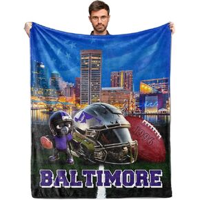 Football Team City Throw Blanket, Sport Blanket for Fans Players, Gifts for Man Women and Boys.