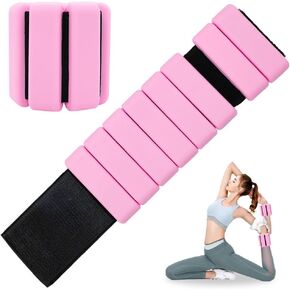 Wrist Ankle Weights Set of 2 - Adjustable Wearable Ankle & Wrist Weights, Wearable Bracelets for Women Men, Weighted Wristbands for Dance, Yoga, Gym, Running, Walking, Pilates - Pink
